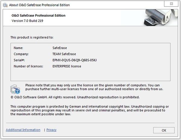 O&O SafeErase Professional