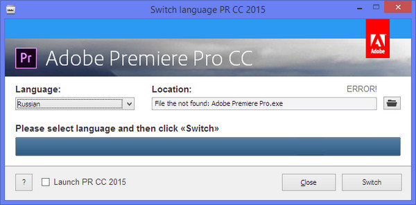 Switch UI Language Adobe CC 2015