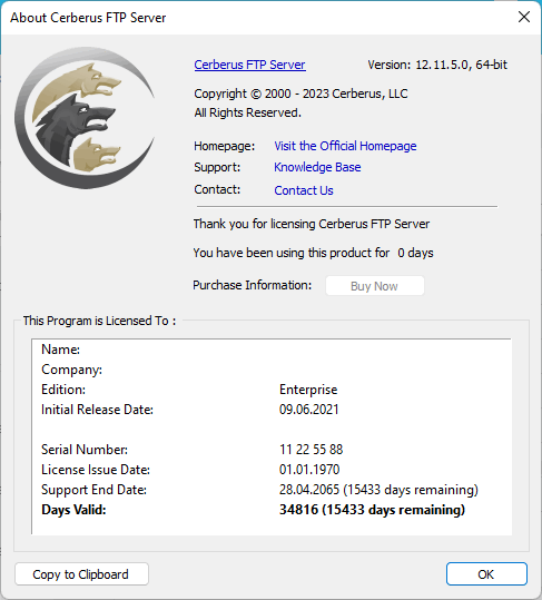 Cerberus FTP Server Enterprise 12.11.5