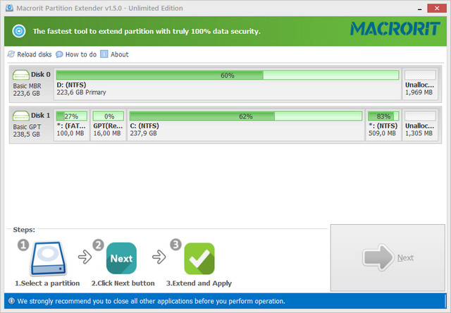 Macrorit Partition Extender 1.5.0