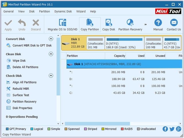 MiniTool Partition Wizard Pro 10.1 + Portable