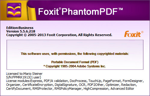 Foxit PhantomPDF Business