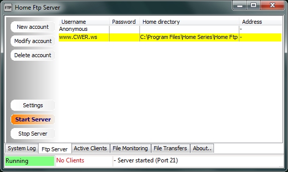 Home Ftp Server