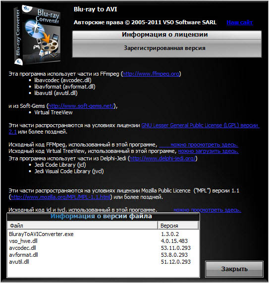 VSO Blu-ray to AVI 1.3.0.2